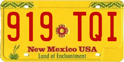 NM license plate 919TQI