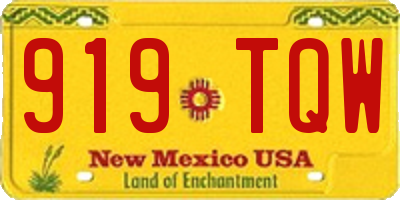 NM license plate 919TQW