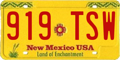 NM license plate 919TSW