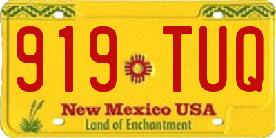 NM license plate 919TUQ