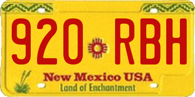 NM license plate 920RBH