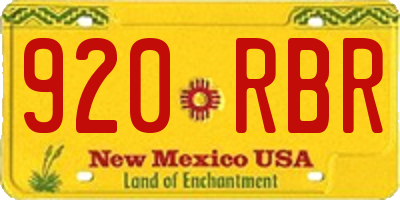 NM license plate 920RBR