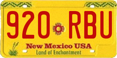 NM license plate 920RBU