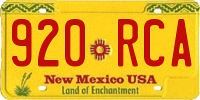 NM license plate 920RCA