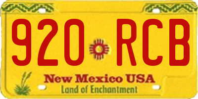 NM license plate 920RCB