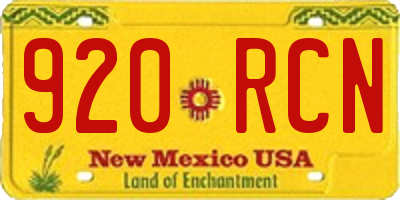 NM license plate 920RCN