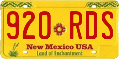 NM license plate 920RDS