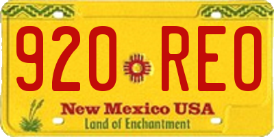 NM license plate 920REO