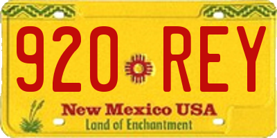 NM license plate 920REY