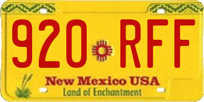 NM license plate 920RFF