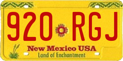 NM license plate 920RGJ