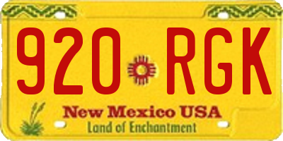 NM license plate 920RGK