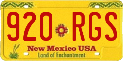 NM license plate 920RGS