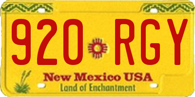 NM license plate 920RGY