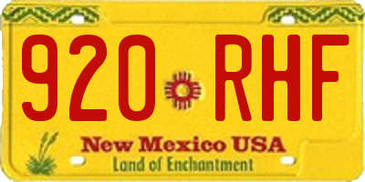 NM license plate 920RHF