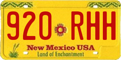NM license plate 920RHH