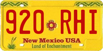 NM license plate 920RHI
