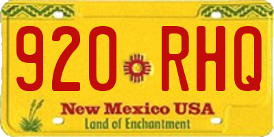 NM license plate 920RHQ