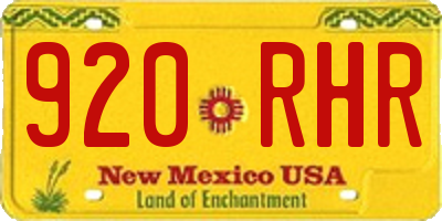 NM license plate 920RHR