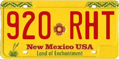 NM license plate 920RHT