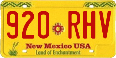NM license plate 920RHV