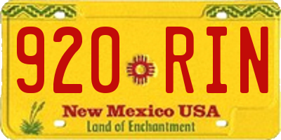 NM license plate 920RIN