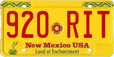 NM license plate 920RIT