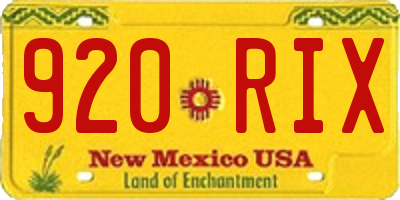 NM license plate 920RIX