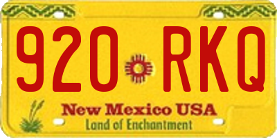 NM license plate 920RKQ