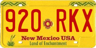 NM license plate 920RKX