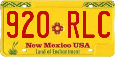 NM license plate 920RLC