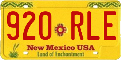NM license plate 920RLE