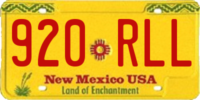 NM license plate 920RLL