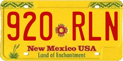 NM license plate 920RLN