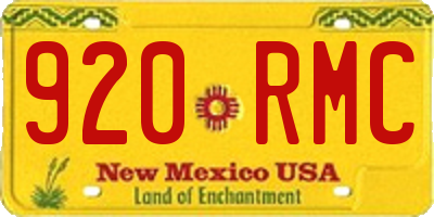 NM license plate 920RMC