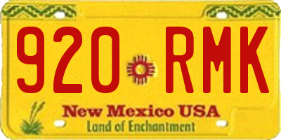 NM license plate 920RMK