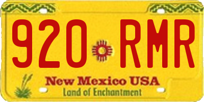 NM license plate 920RMR