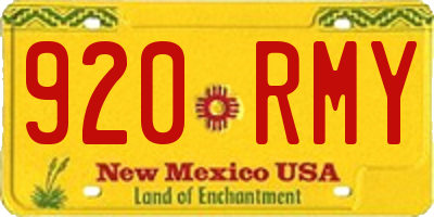 NM license plate 920RMY