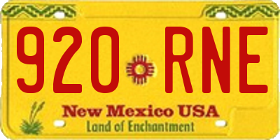 NM license plate 920RNE