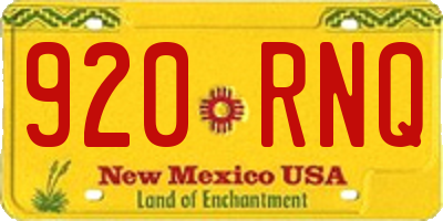 NM license plate 920RNQ