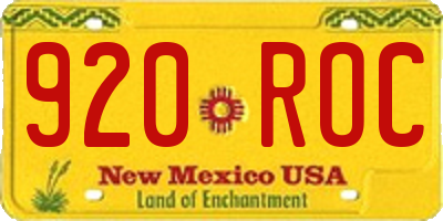 NM license plate 920ROC