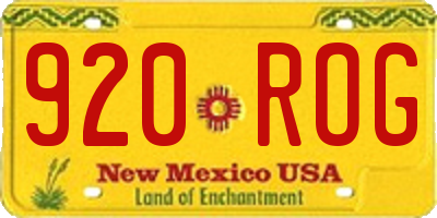NM license plate 920ROG