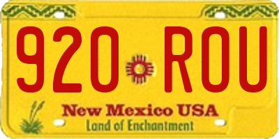 NM license plate 920ROU