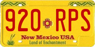 NM license plate 920RPS
