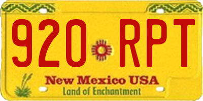 NM license plate 920RPT