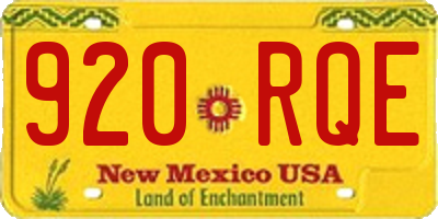 NM license plate 920RQE