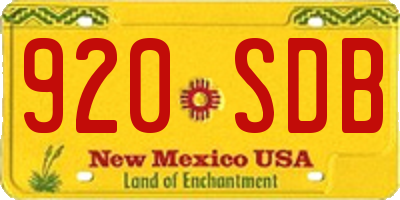 NM license plate 920SDB