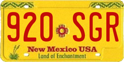 NM license plate 920SGR