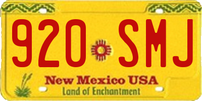 NM license plate 920SMJ