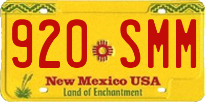 NM license plate 920SMM